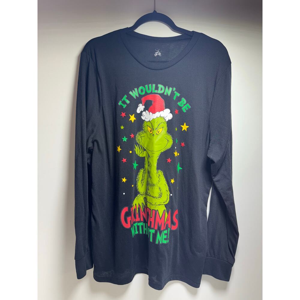 The Grinch Dr Seuss Long Sleeve Graphic TShirt Sz L Lot of 2 Black Green Unisex - Picture 4 of 6